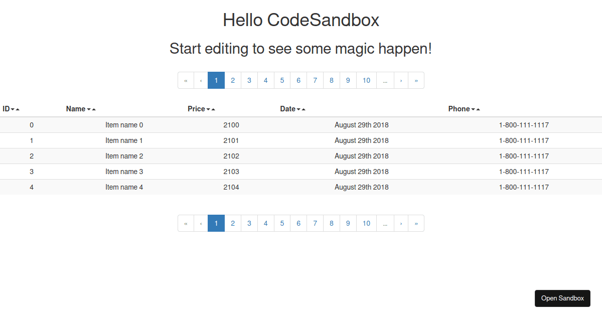 Pager Example (forked) Codesandbox