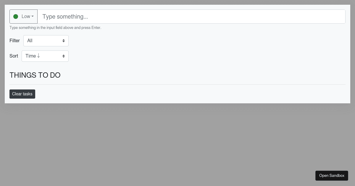 React: ToDo App (Solution) Sort+Filter - Codesandbox