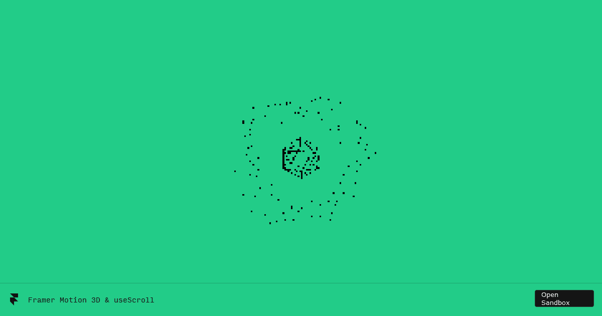Framer Motion 3D: useScroll (forked) - Codesandbox
