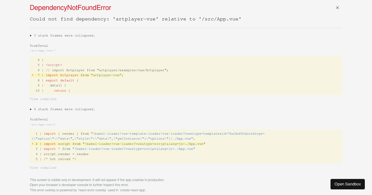 Artplayer Vue Demo (forked) - Codesandbox