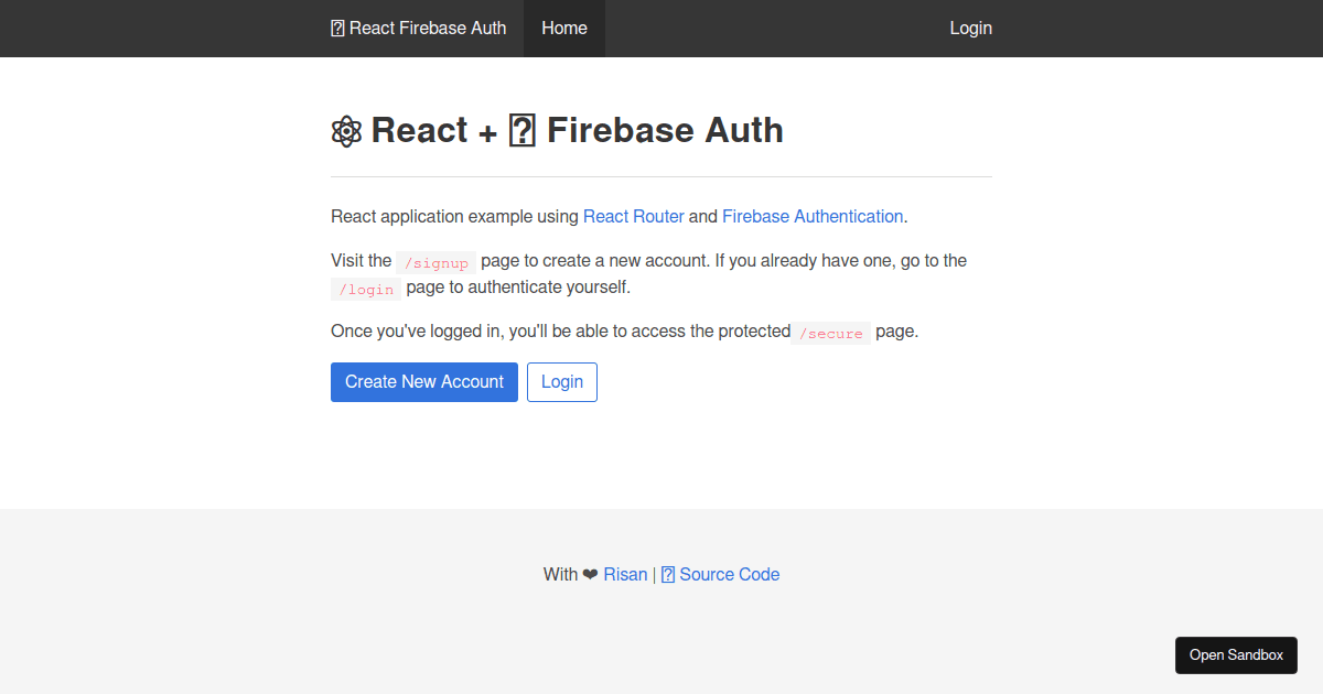 react-firebase-auth-example - Codesandbox