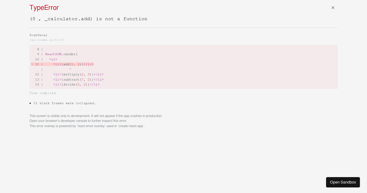 ES6 Import/Export Practice (forked) - Codesandbox