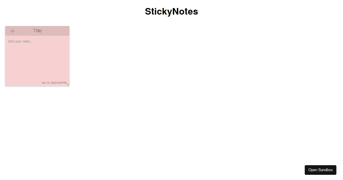 reactsticky notes (forked) - Codesandbox