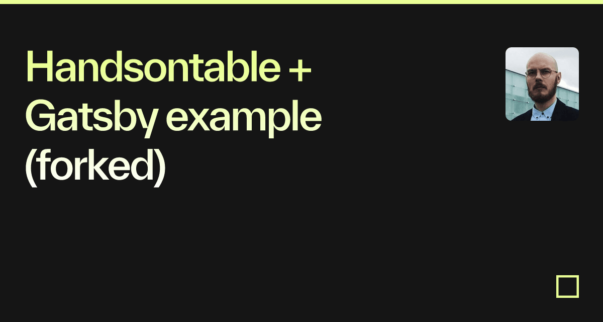 Handsontable + Gatsby example (forked) - Codesandbox