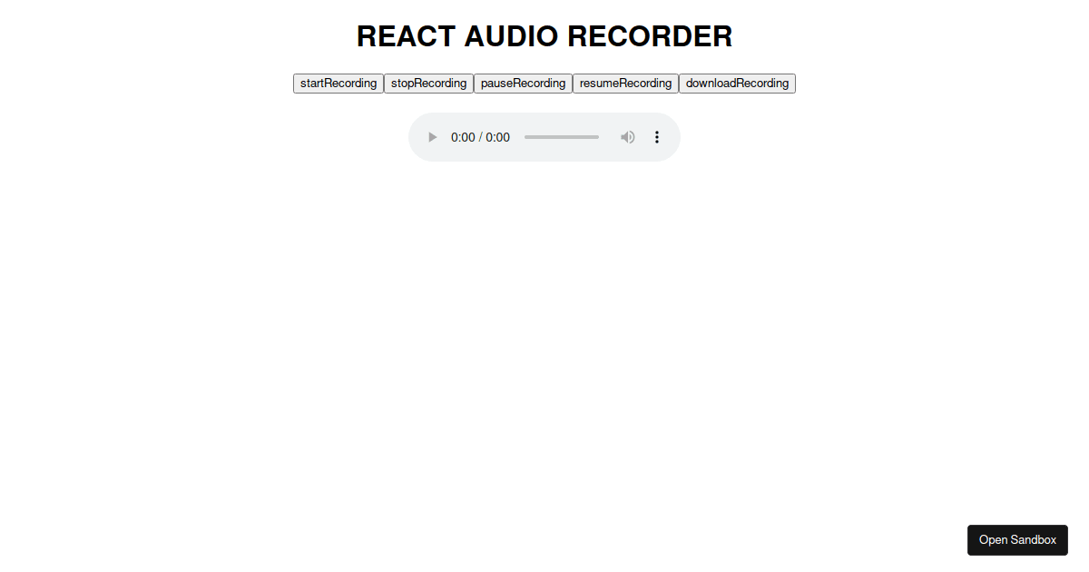 React Audio Recorder Codesandbox