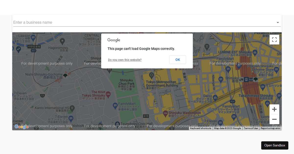 @nagoos/google-maps-autocomplete-vuetify Example (forked) - Codesandbox