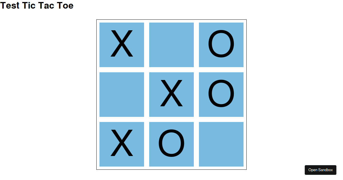 Tic Tac Toe - Codesandbox