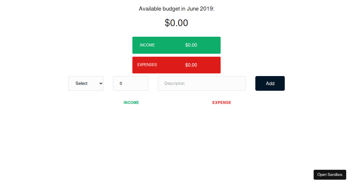 Expenses App - Codesandbox