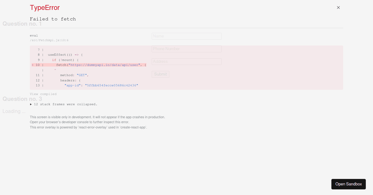 react - Codesandbox