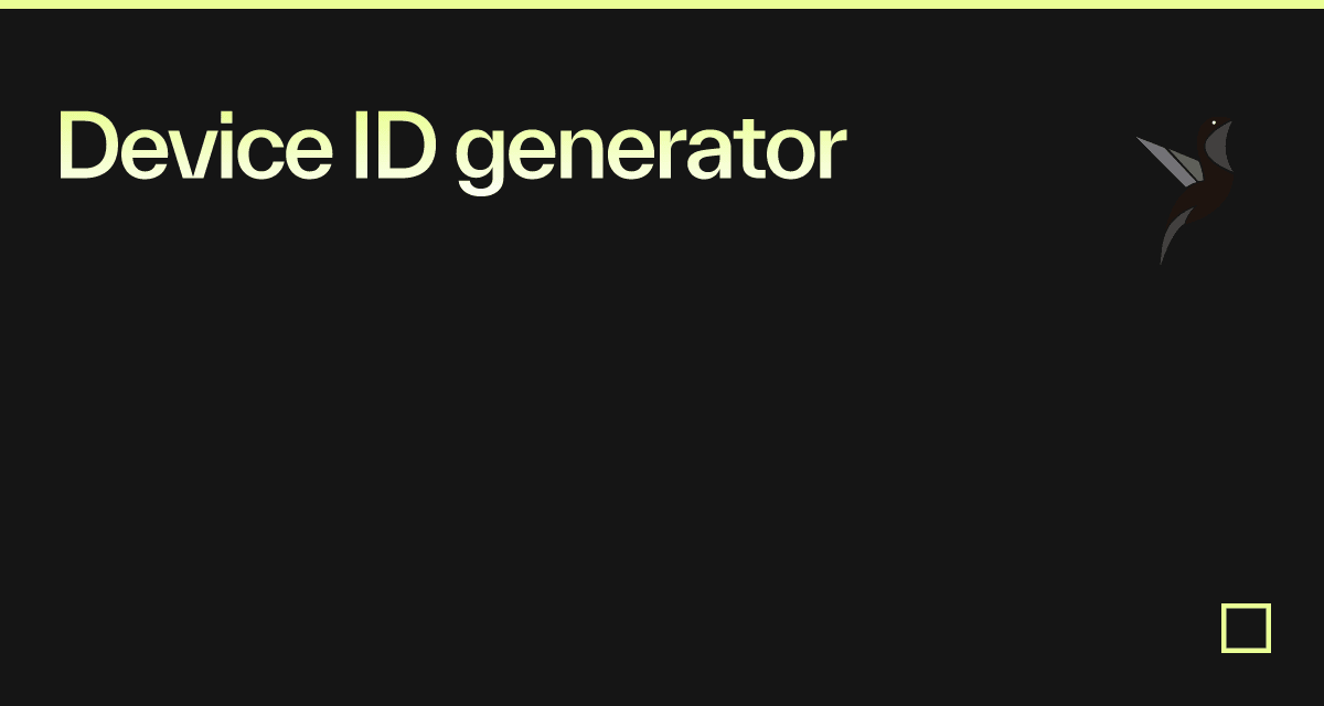 Device ID generator Codesandbox