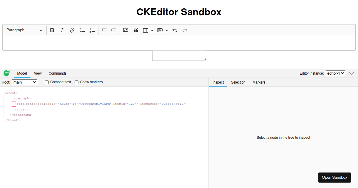 Ckeditor5 Testing Sandbox (forked) - Codesandbox