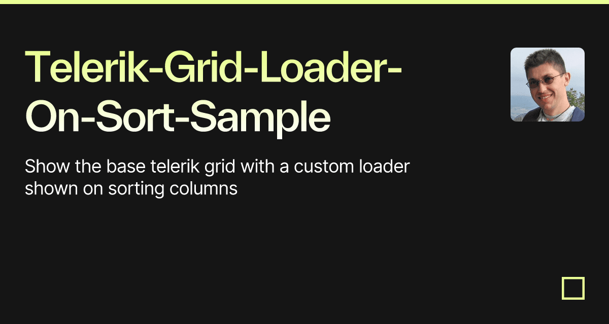 Telerik-Grid-Loader-On-Sort-Sample - Codesandbox