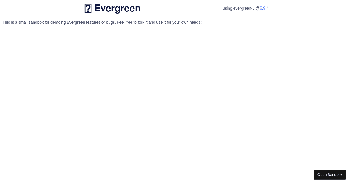 create-react-app + evergreen starter - Codesandbox