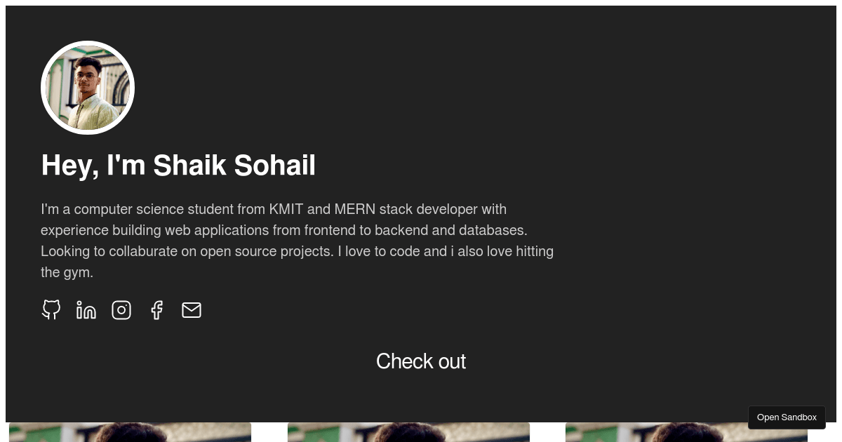 portfolio (forked) - Codesandbox