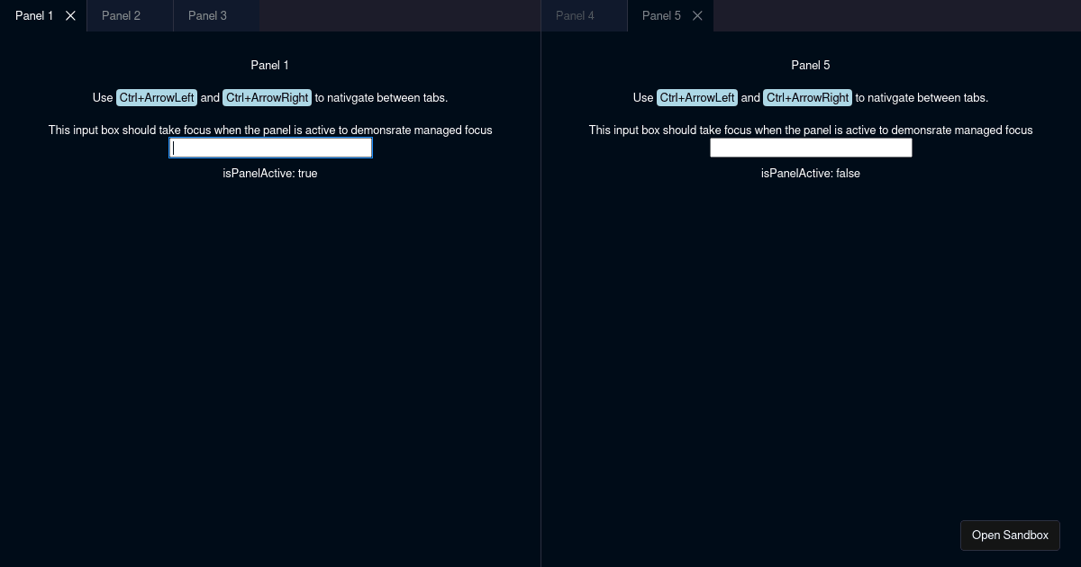 Dockview keyboard-dockview - Codesandbox