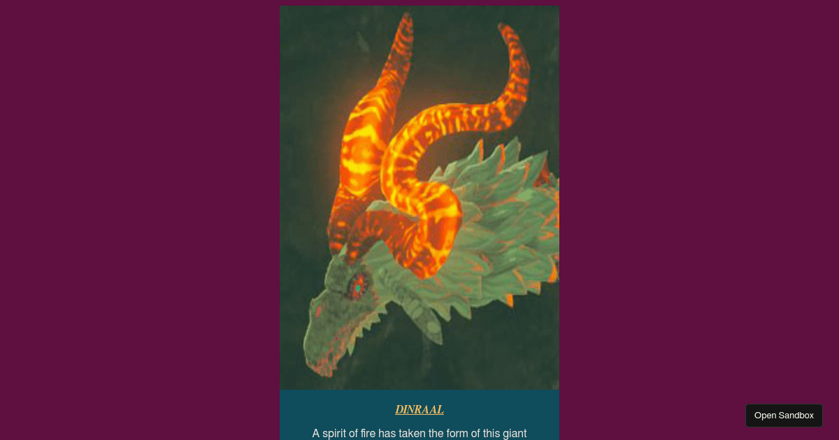 API - 21 - Hyrule Compendium API - Codesandbox