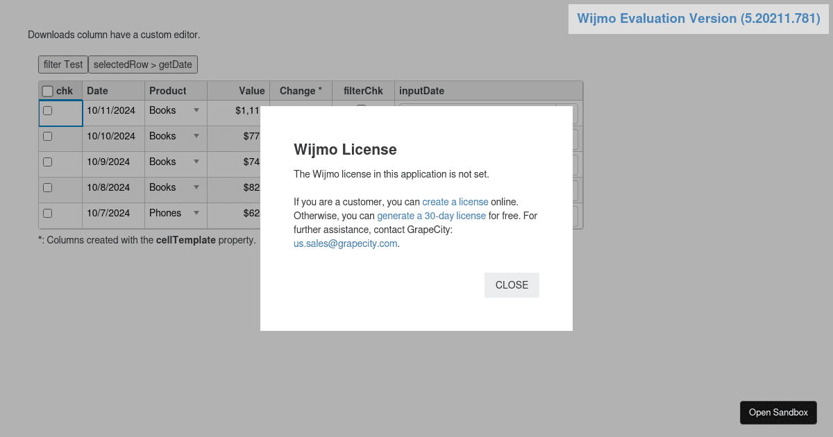 Vue2 Wijmo (forked) - Codesandbox
