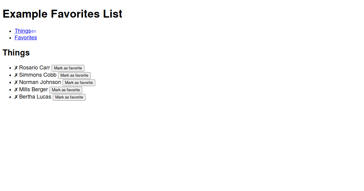 favoriteslistexample Codesandbox