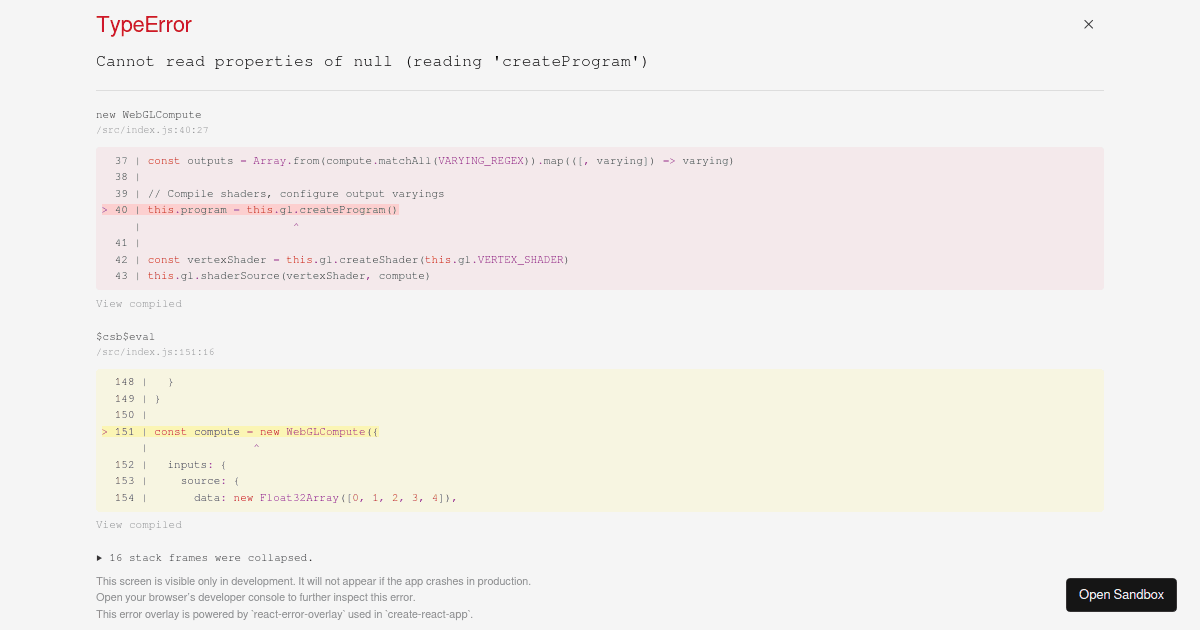 WebGL 2 Compute via Transform Feedback - Codesandbox