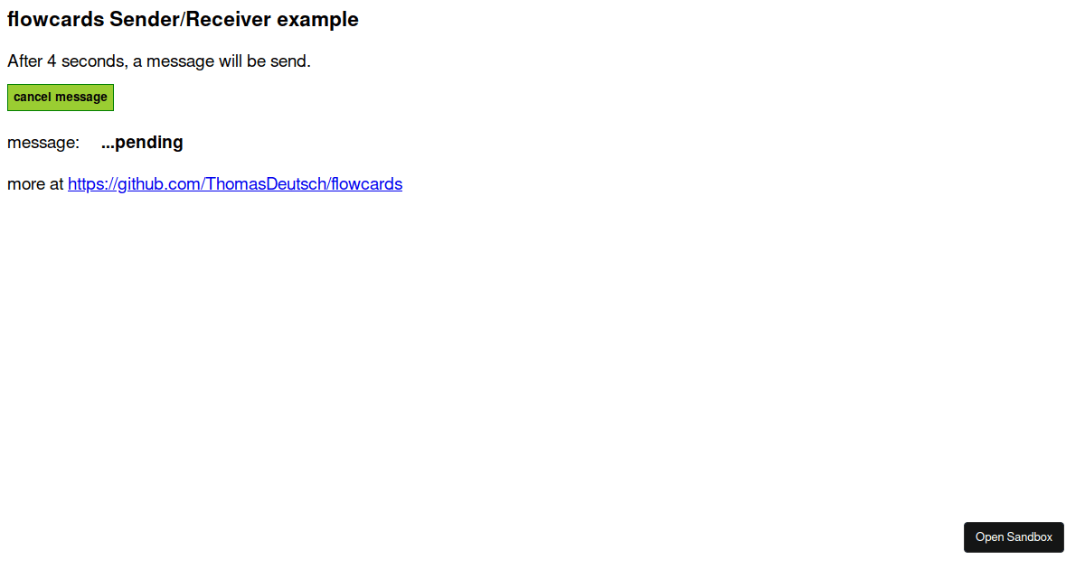sender/receiver example - Codesandbox