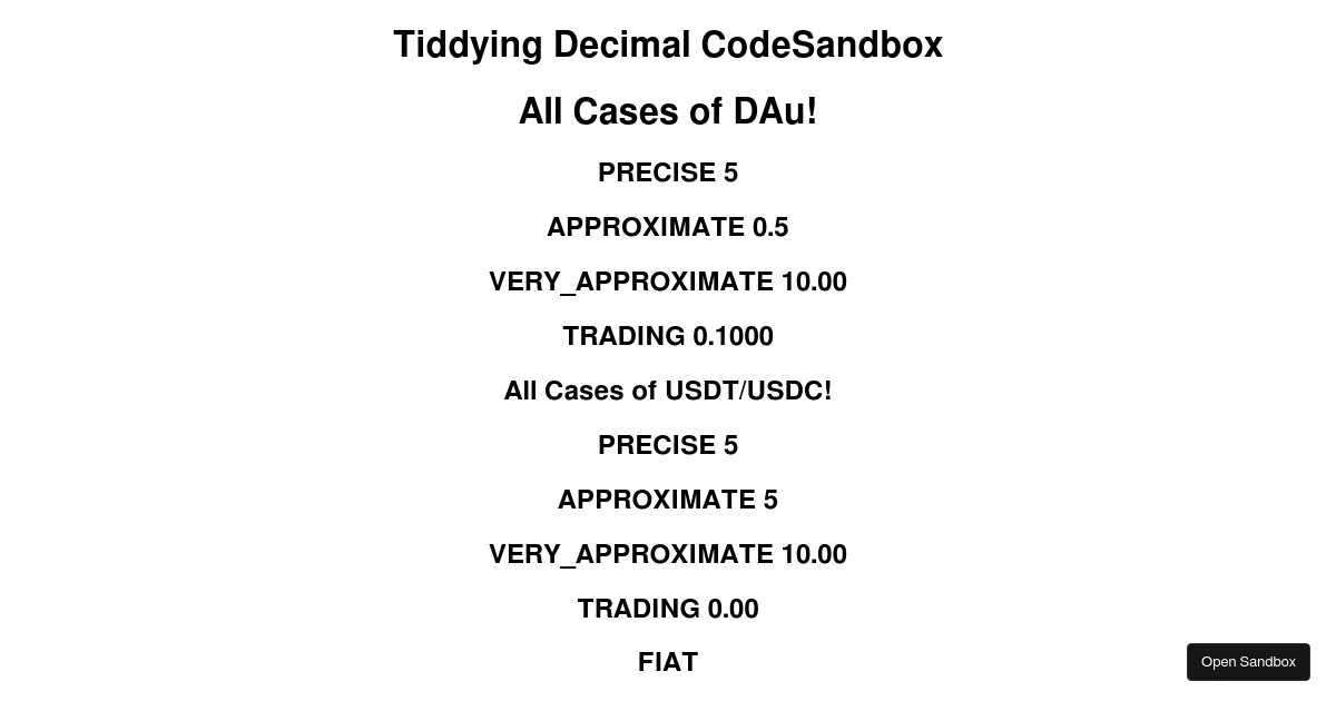 Bignumber.js (forked) Codesandbox