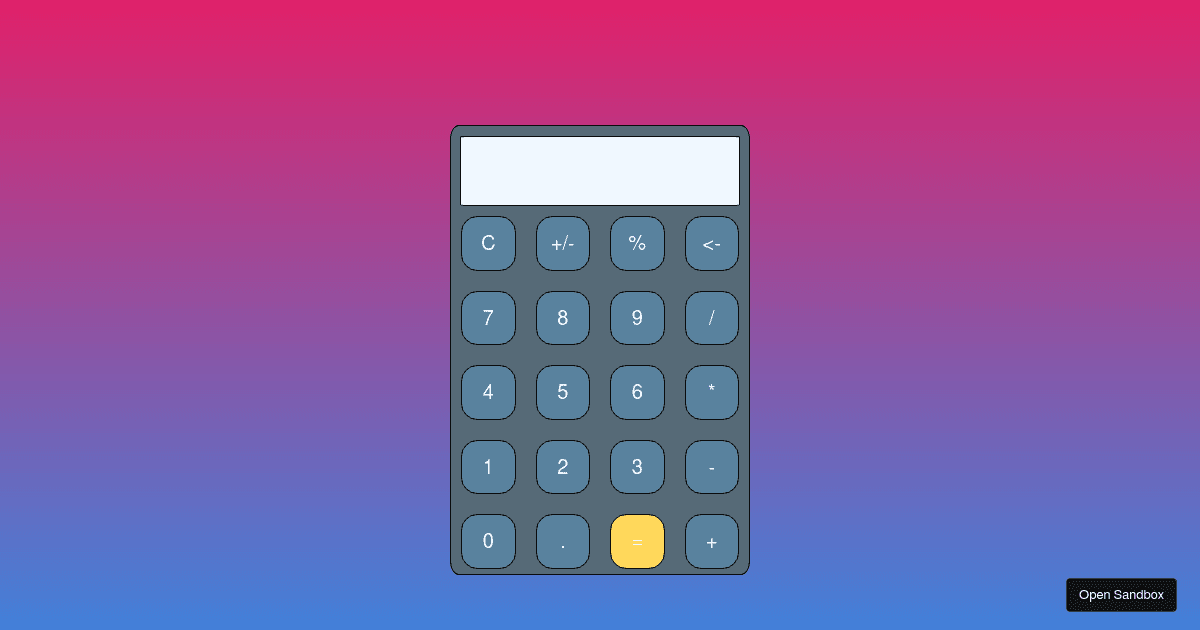Calculator project (forked) - Codesandbox