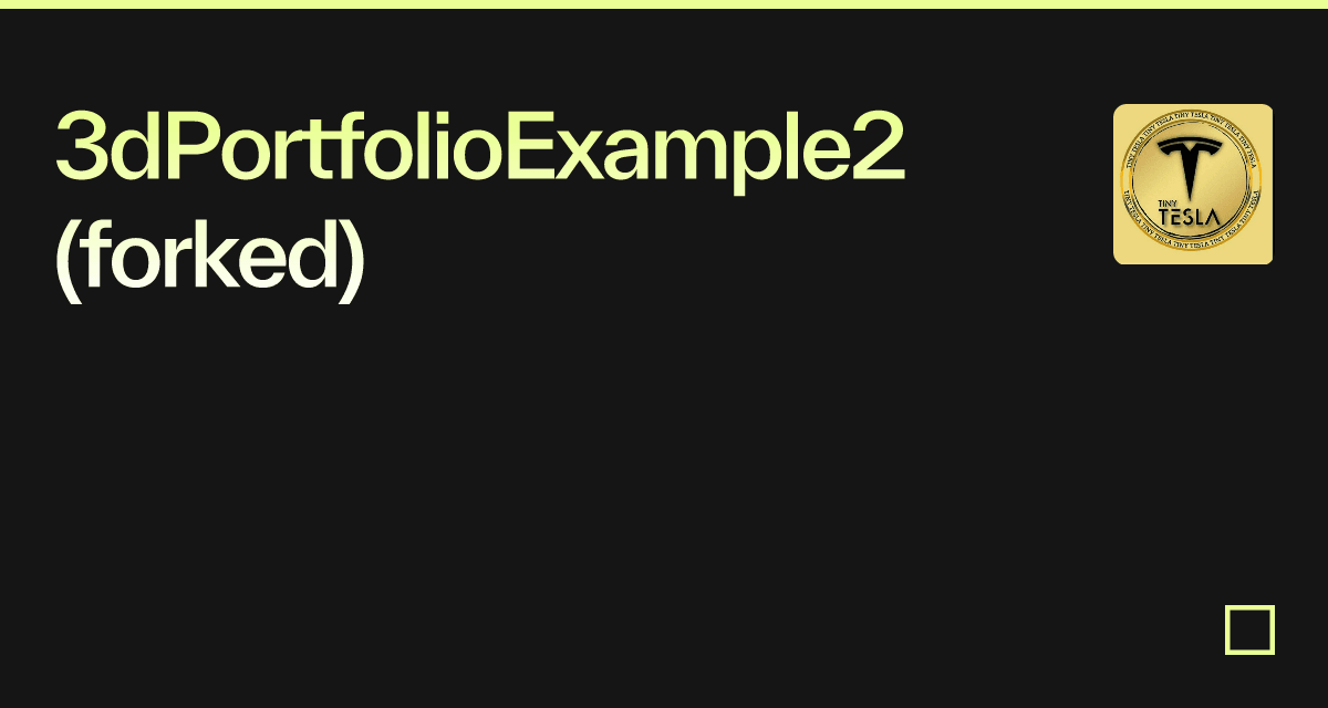 3dPortfolioExample2 (forked) - Codesandbox