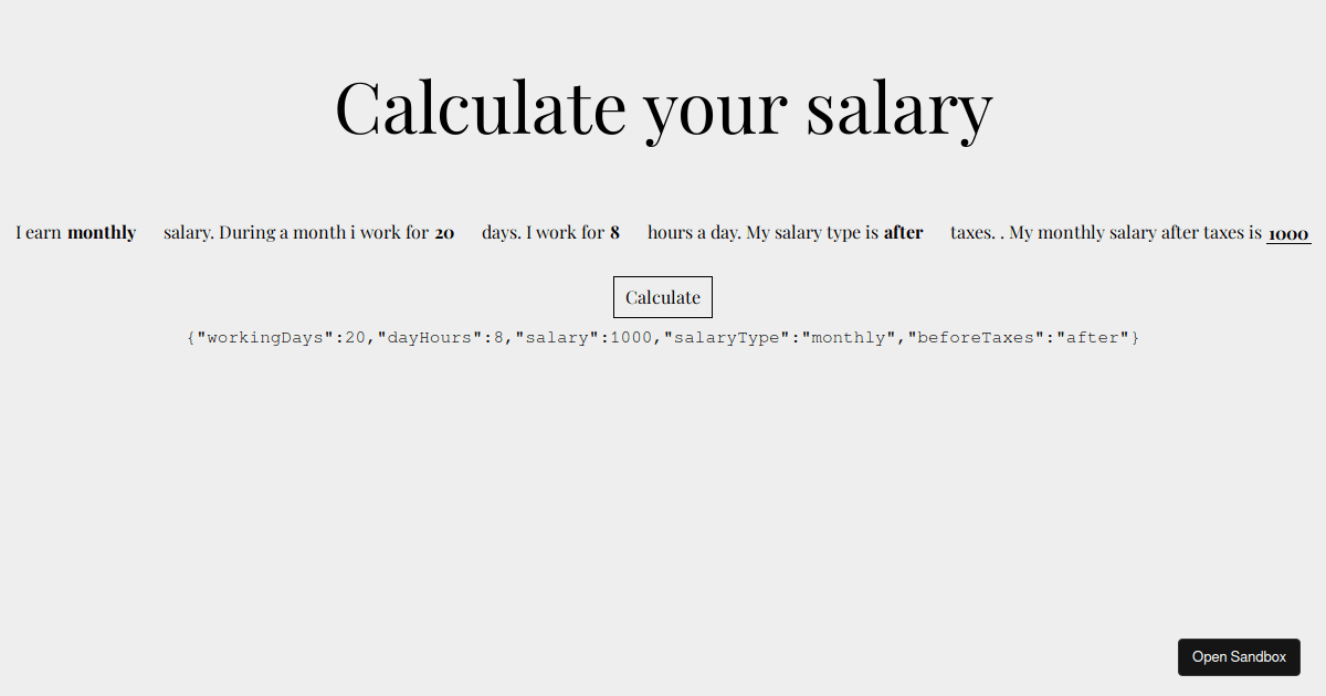 Salary calculator codesandbox