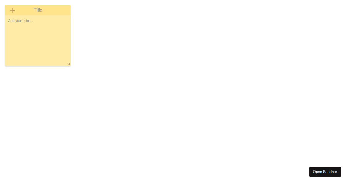 StickyNotes - Codesandbox