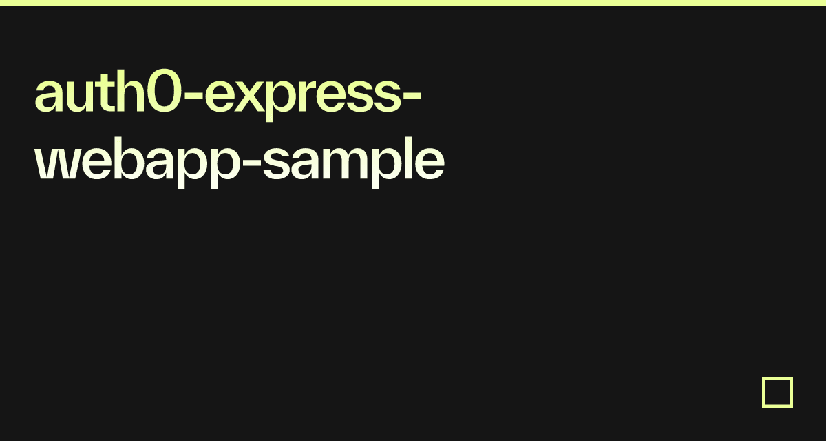 Auth0-express-webapp-sample - Codesandbox