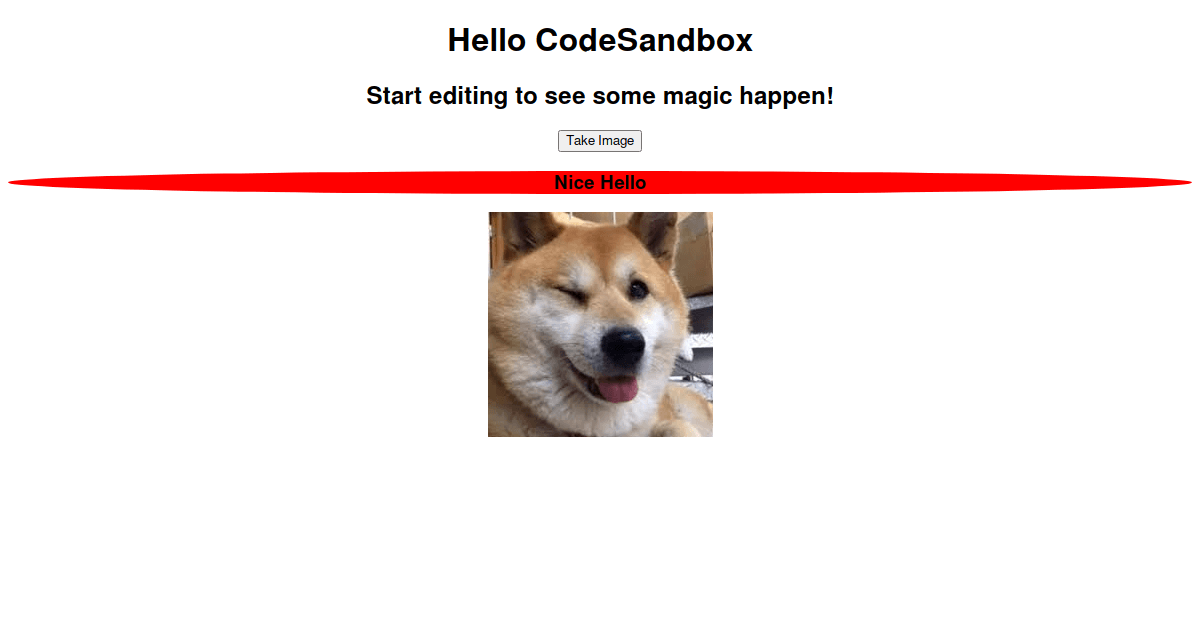 Screenshot client side - Codesandbox