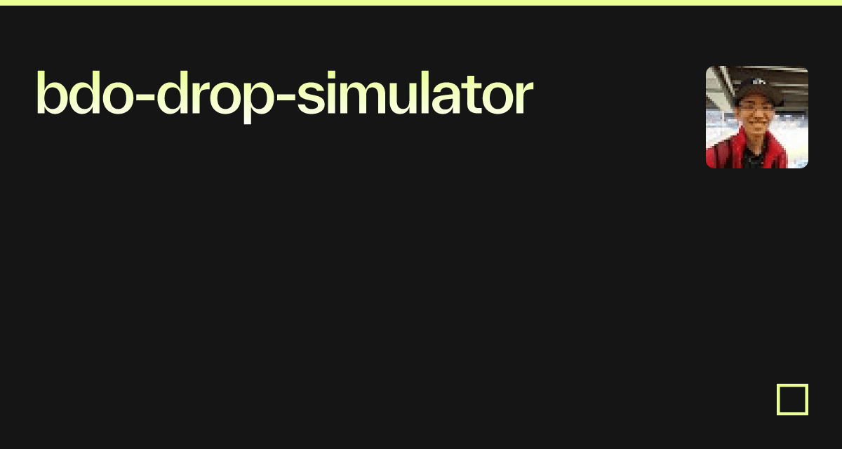 bdo-drop-simulator - Codesandbox