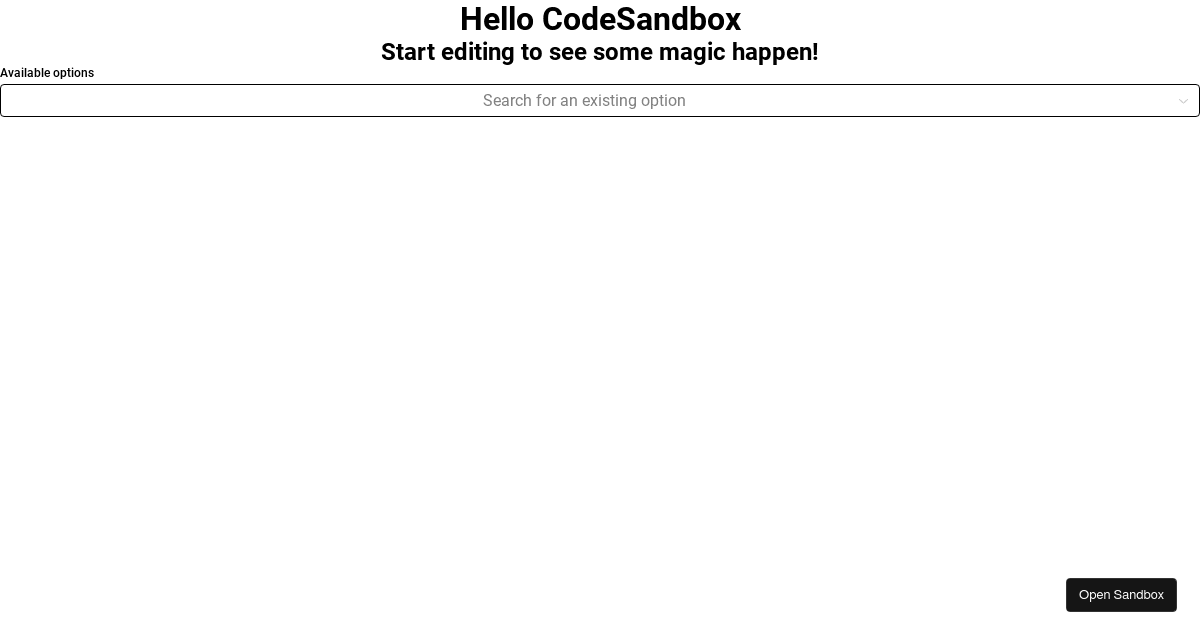 MultiSelect Test - Codesandbox
