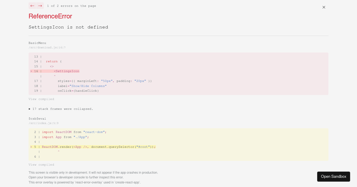 new (forked) - Codesandbox