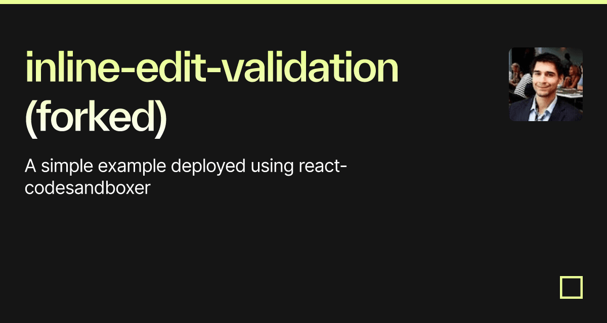 inline-edit-validation (forked) - Codesandbox