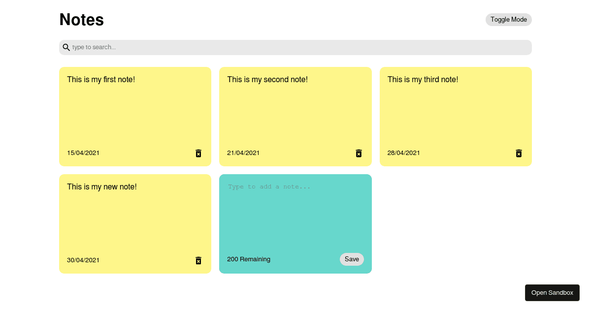 react - Codesandbox