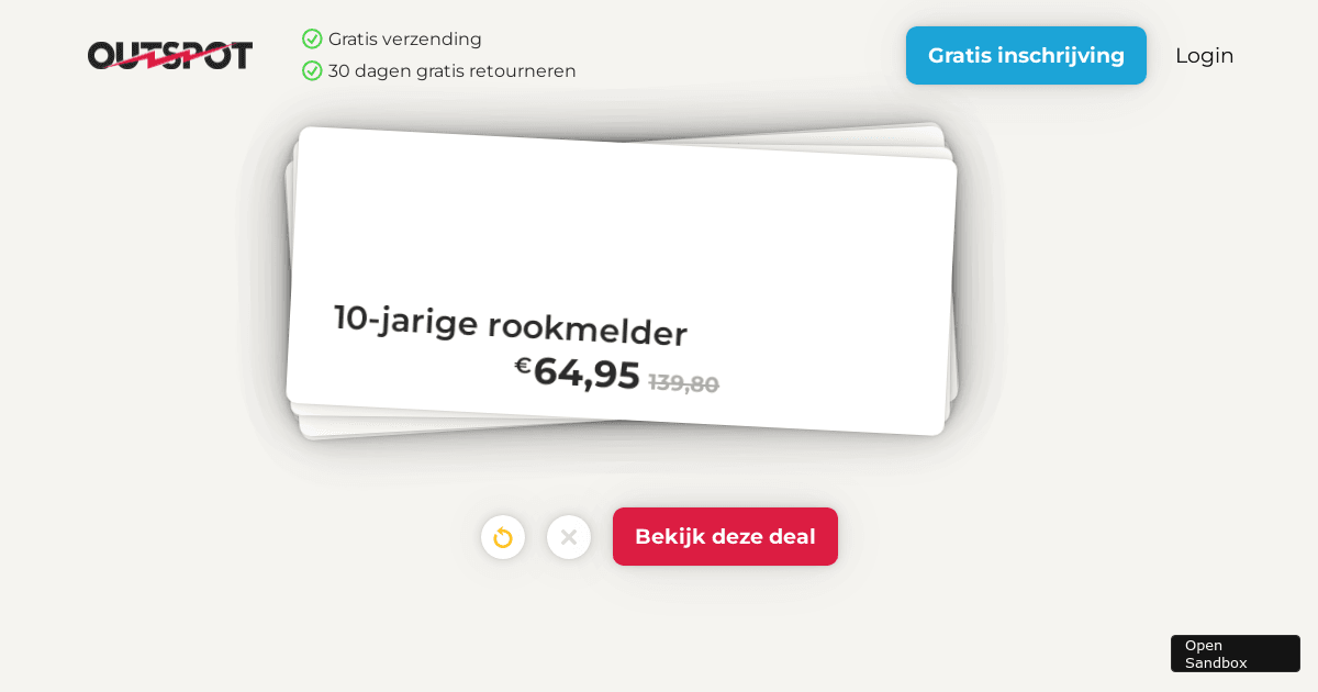 Swipe card POC Outspot - Codesandbox