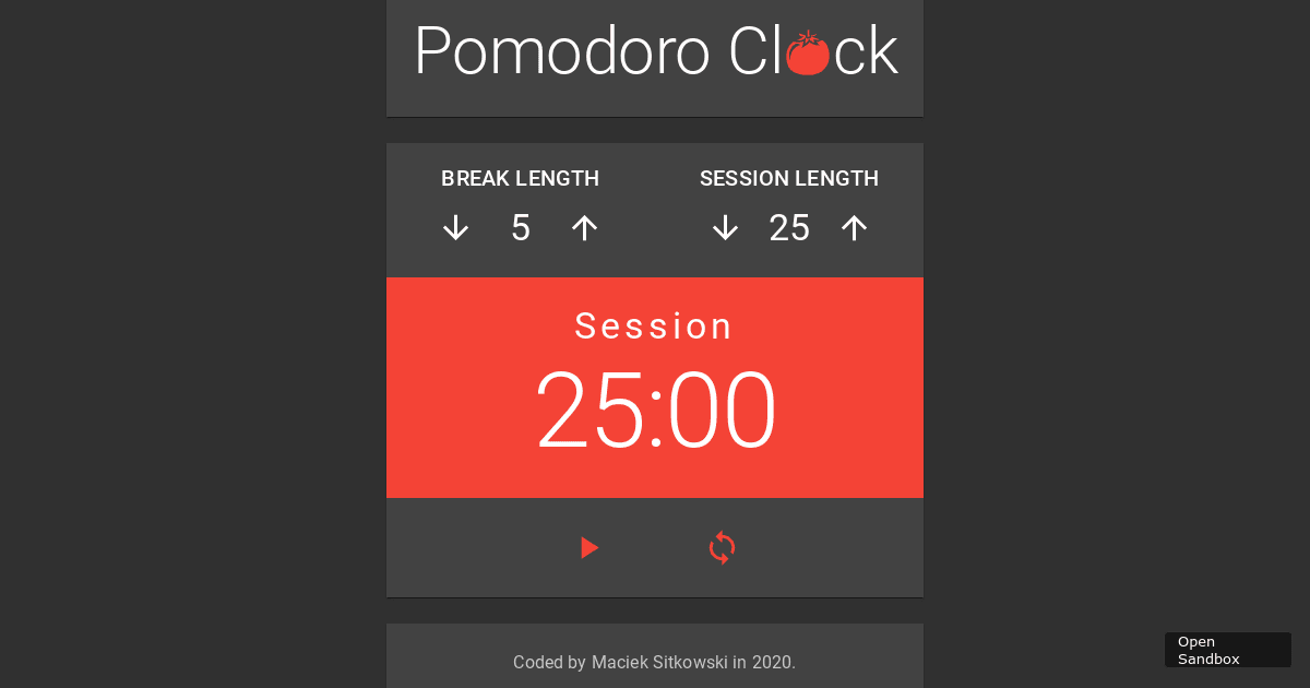 pomodoro-clock - Codesandbox