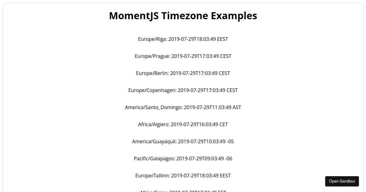 moment-timezone-ids - Codesandbox