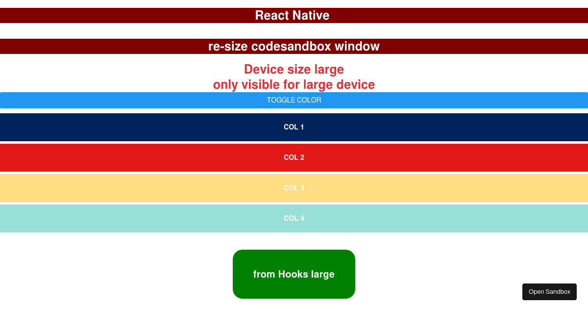 react-native-restyle-sheet example (forked) - Codesandbox