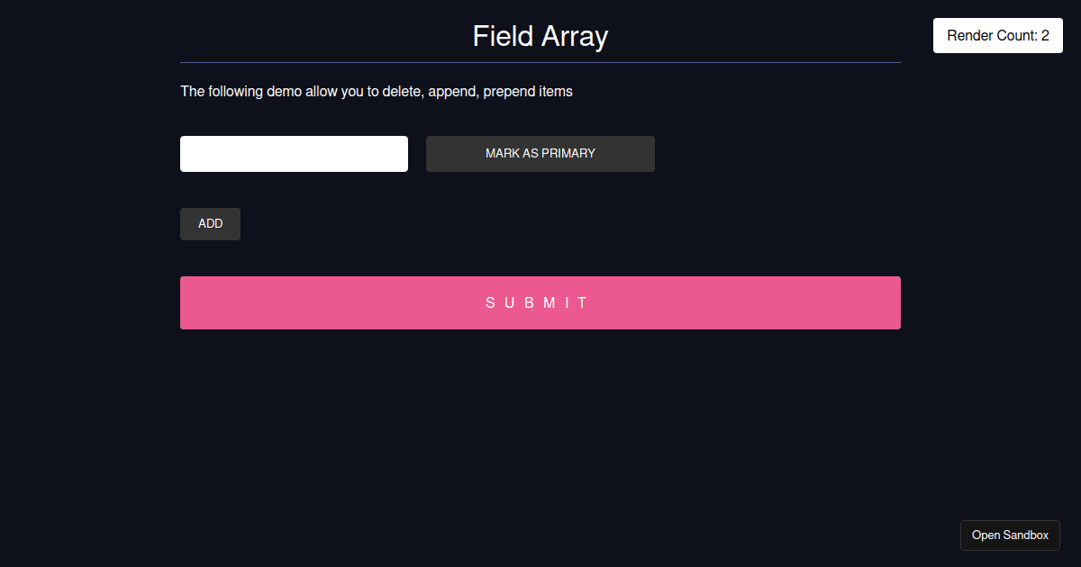 React Hook Form - useFieldArray Template - Codesandbox
