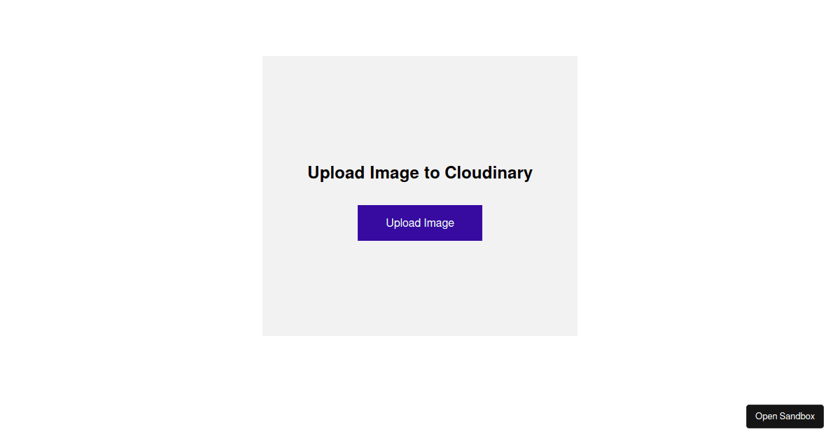 Upload Images To Cloudinary with Netlify Functions - Codesandbox