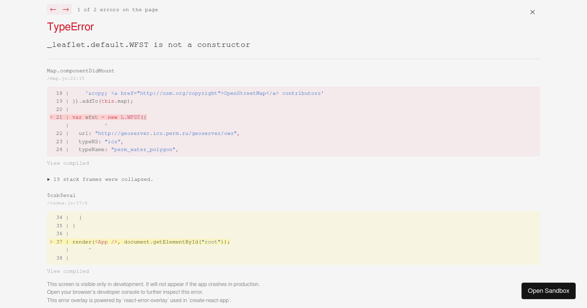 React Leaflet Map with marker - Codesandbox