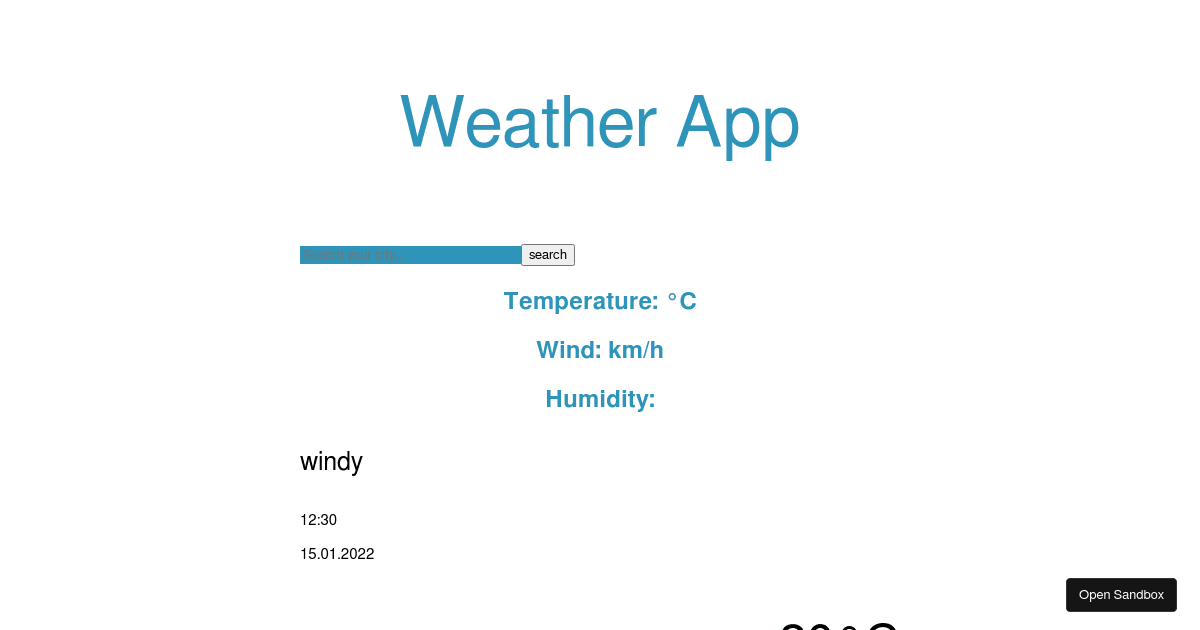 React Weather App Codesandbox