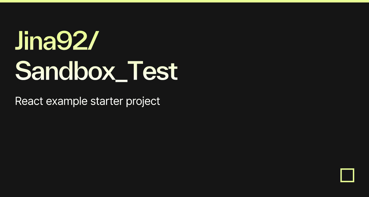 Jina92/Sandbox_Test - Codesandbox
