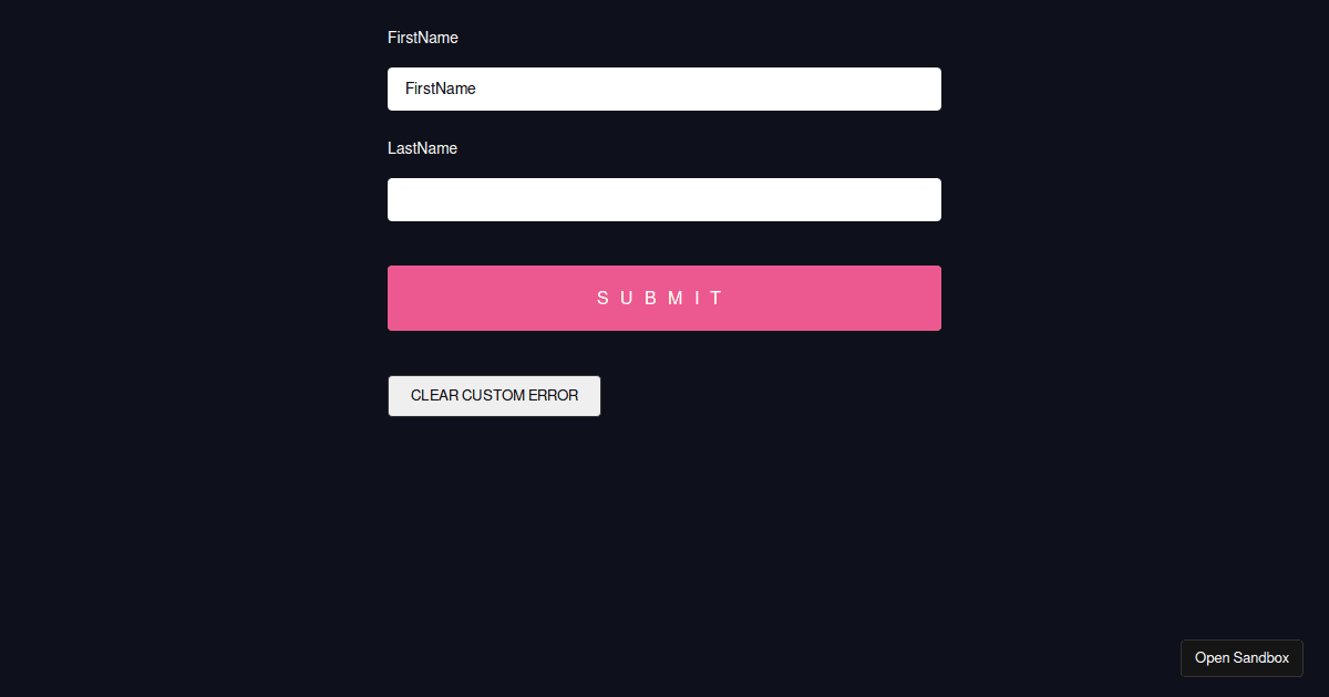 React Hook Form - useForm Template (forked) - Codesandbox