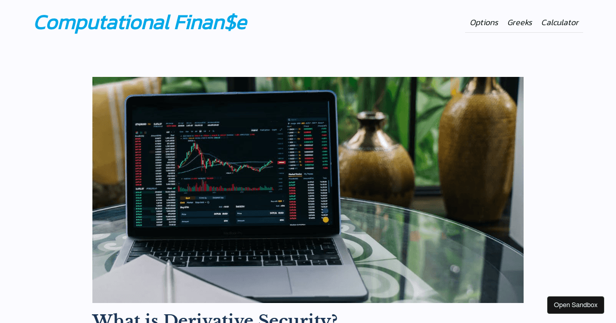 optioncalculator Codesandbox