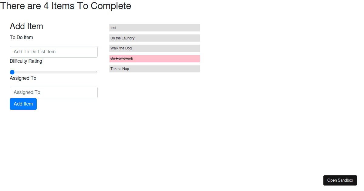 todo react hooks Codesandbox