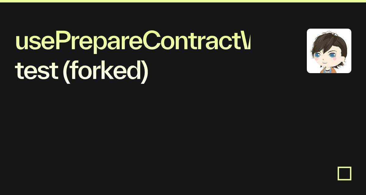 usePrepareContractWrite test (forked) - Codesandbox
