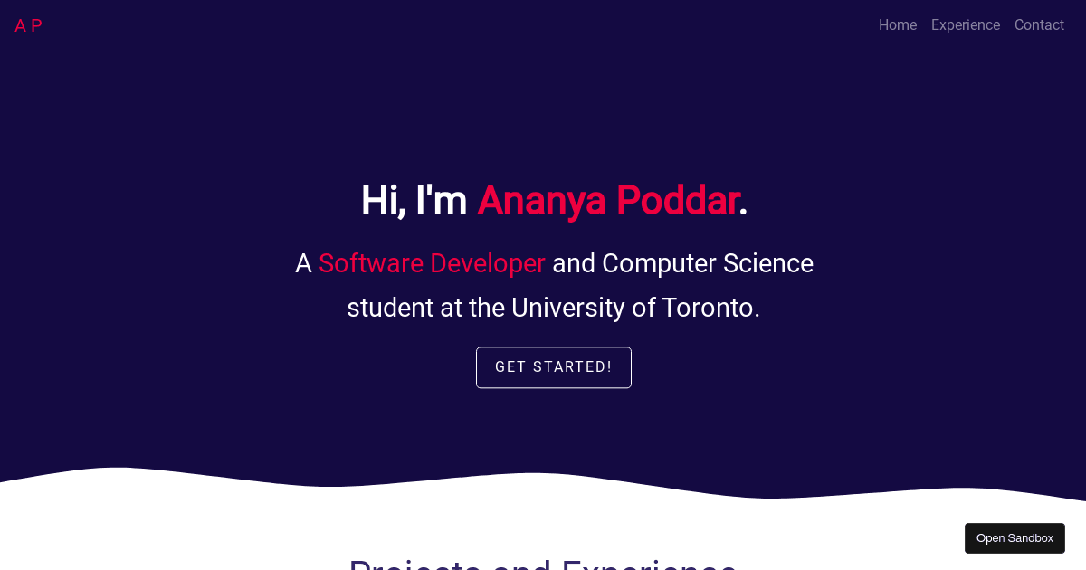 portfolio (forked) - Codesandbox